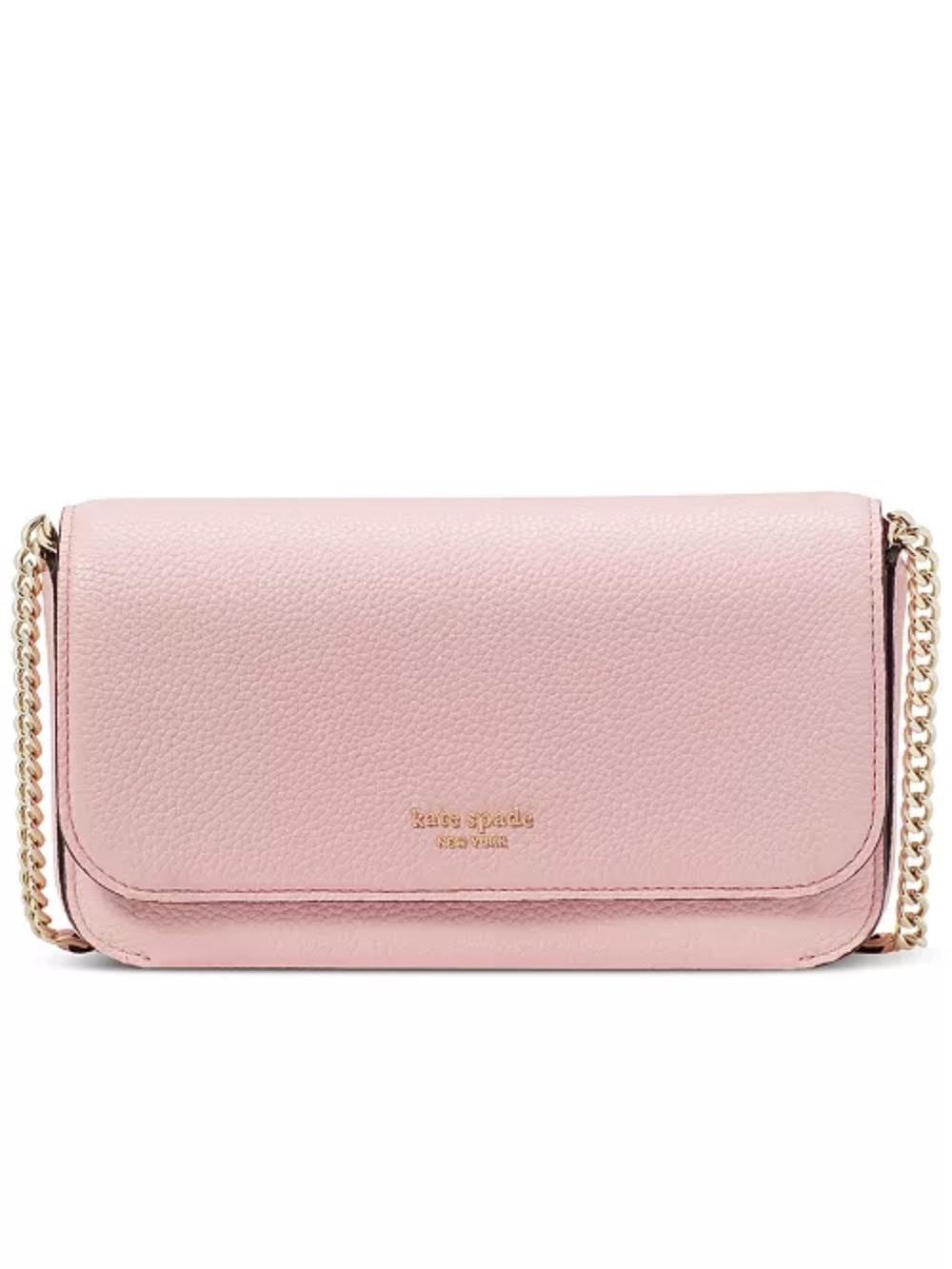 NWT Kate Spade New York Ava Pebbled Leather Flap Chain Wallet